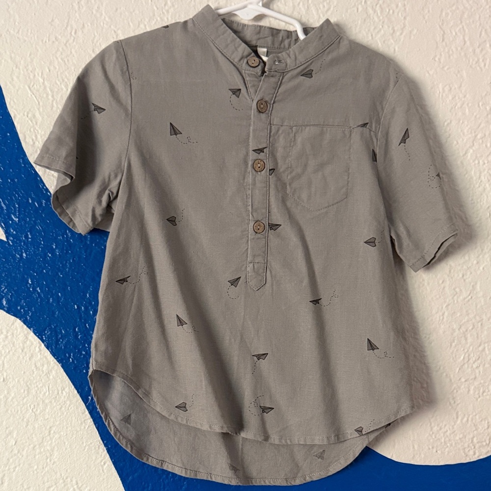 Rylee + Cru Charcoal Button Down Kids Shirt